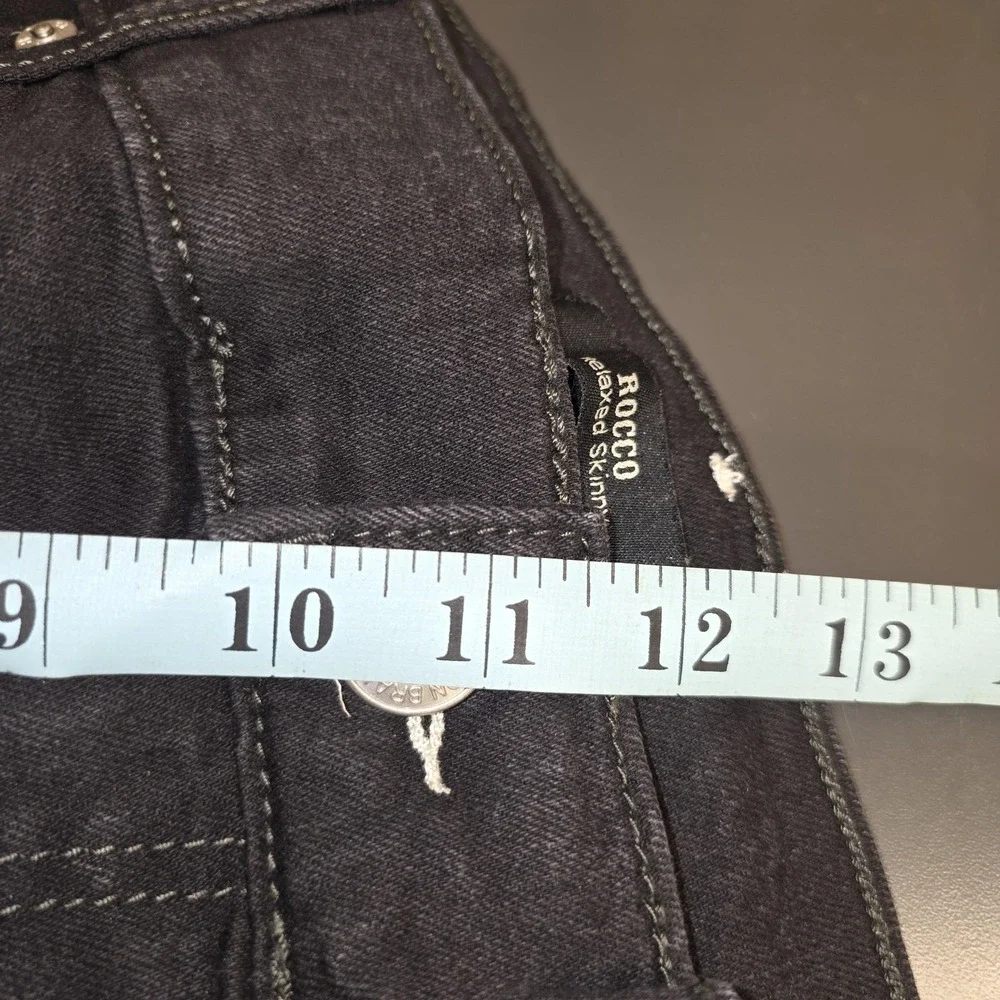 True Religion Jeans Mens 36x34 Black Rocco Relaxed Skinny Charcoal Wash Stretch